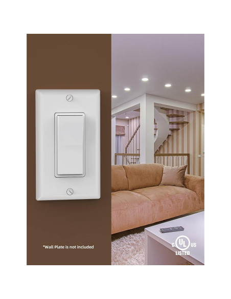 Interruptor de Luz AIDA Un Solo Polo 15A Blanco Brillante (Paquete de 10)