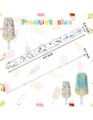 30 Palitos de Acrílico Reutilizables Romooa 11.43 cm Colorido