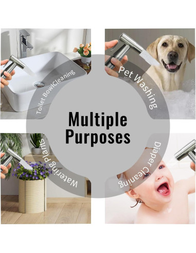 Rociador de Bidet de Mano ZEDAOTC Acero Inoxidable 2 Piezas