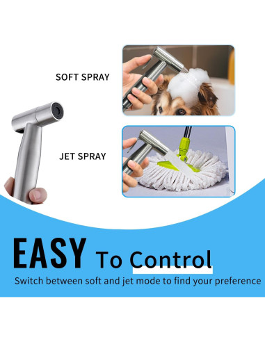 Rociador de Bidet de Mano ZEDAOTC Acero Inoxidable 2 Piezas