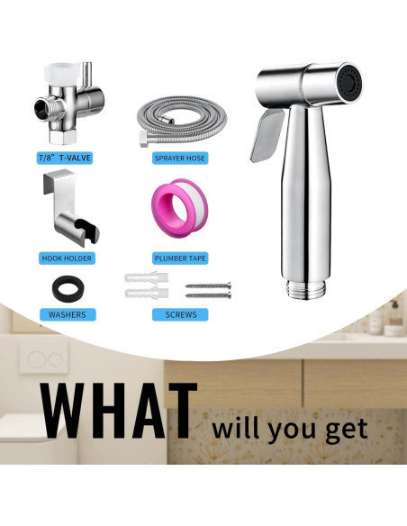 Rociador de Bidet de Mano ZEDAOTC Acero Inoxidable 2 Piezas