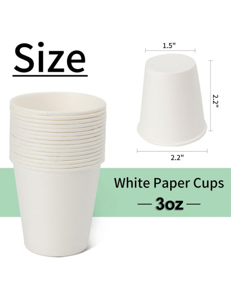Vasos de papel desechables 3 oz METAPRINT - 300 unidades