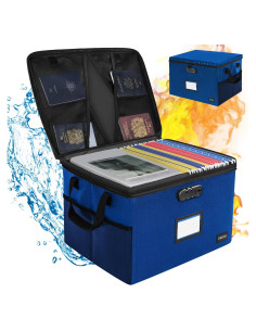 Caja de Archivos DEEGO a Prueba de Fuego 42x33x27cm Azul