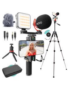 Kit de Vlogging Movo iVlogger-PRO con Trípode y Micrófono