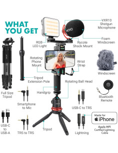 Kit de Vlogging Movo iVlogger-PRO con Trípode y Micrófono 2
