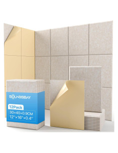 Paneles Aislantes de Sonido Soundsbay 30.5x40.6 cm Beige - Paquete de 12