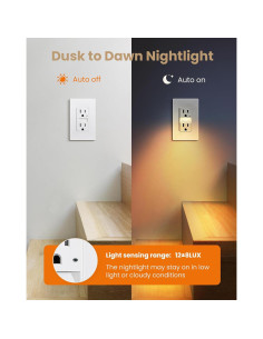 Enchufe SURAIELEC 15A con Luz Nocturna LED 3000K - Paquete de 10 2