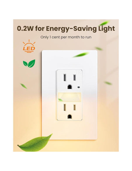 Enchufe SURAIELEC 15A con Luz Nocturna LED 3000K - Paquete de 10