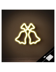 Campana de Navidad Neón Amarilla Ganrami - Decoración USB/Batería