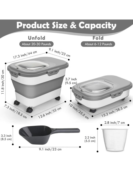 Contenedor de Almacenamiento de Comida para Mascotas SSAWcasa 9 Kg