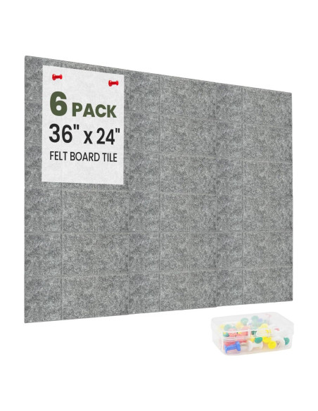 Tablero de Corcho Modular Aipiahio 9 Cuadrantes Gris 91x61 cm