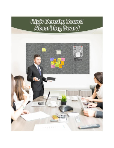 Tablero de Corcho Modular Aipiahio 9 Cuadrantes Gris 91x61 cm