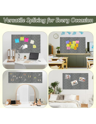 Tablero de Corcho Modular Aipiahio 9 Cuadrantes Gris 91x61 cm