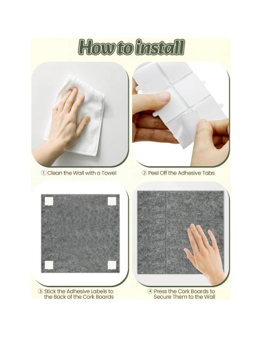 Tablero de Corcho Modular Aipiahio 9 Cuadrantes Gris 91x61 cm