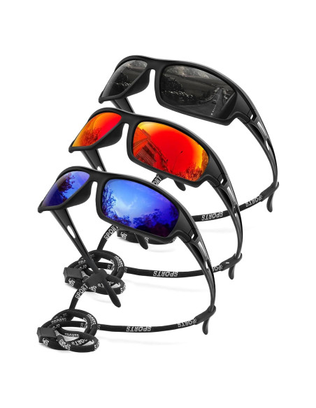 3PACK Gafas de Sol Polarizadas AWGSEE UV400 para Deportes