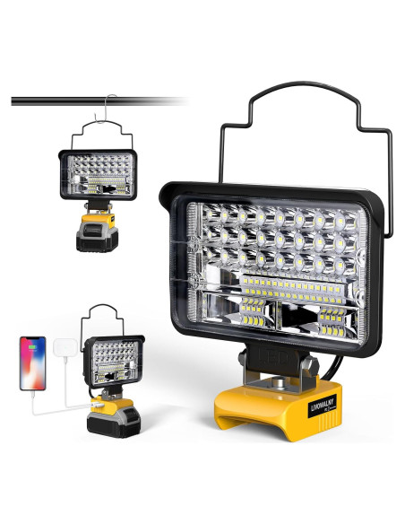 Luz de Trabajo LED Inalámbrica LIVOWALNY 78W 7800LM 12.7cm