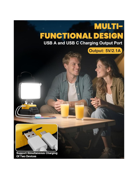 Luz de Trabajo LED Inalámbrica LIVOWALNY 78W 7800LM 12.7cm