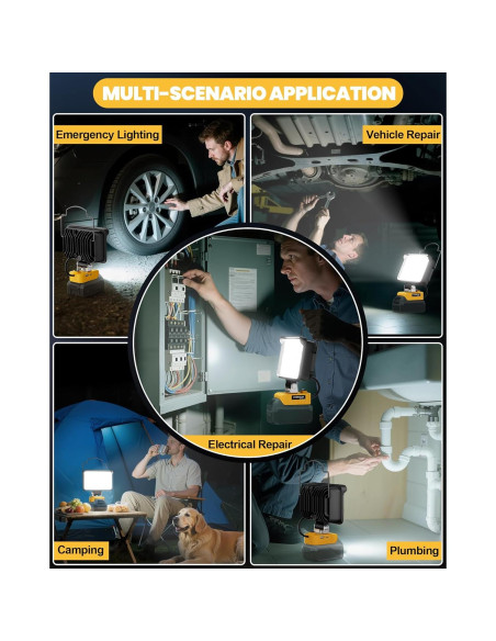 Luz de Trabajo LED Inalámbrica LIVOWALNY 78W 7800LM 12.7cm