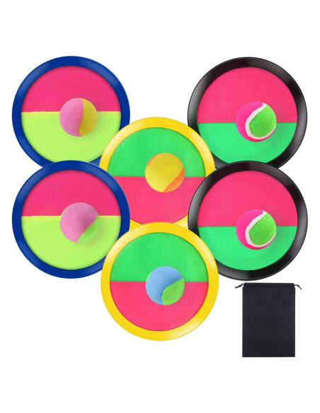 Conjunto de Palas y Pelotas Aneco Toss and Catch - 6 Unidades