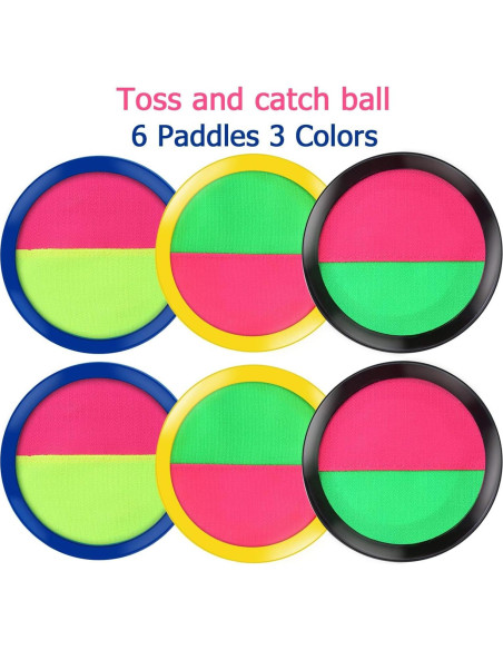 Conjunto de Palas y Pelotas Aneco Toss and Catch - 6 Unidades