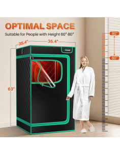 Sauna de Vapor Infrarroja TOREAD 3L 1200W Ajustable 2
