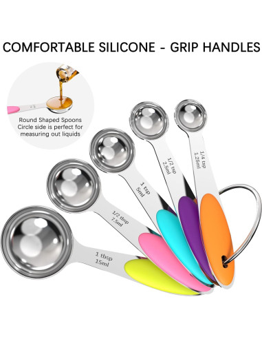 Juego de Tazas y Cucharas Medidoras TILUCK Acero Inoxidable 10 Piezas