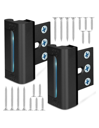 Cerradura de Refuerzo Comfylichi para Puertas - 2 Paquete Negro