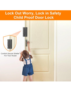 Cerradura de Refuerzo Comfylichi para Puertas - 2 Paquete Negro 2