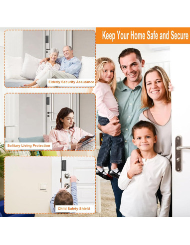 Cerradura de Refuerzo Comfylichi para Puertas - 2 Paquete Negro