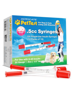 Jeringas de Insulina PetTest U-40 0.5CC 30G para Mascotas