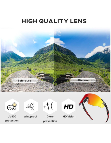 Gafas de sol deportivas GlaRid UV400 para ciclismo y más