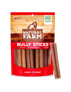 Palos Bully Sin Olor Natural Farm 10 cm - 10 Unidades para Perros