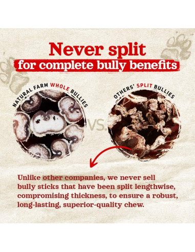 Palos Bully Sin Olor Natural Farm 10 cm - 10 Unidades para Perros