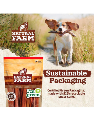 Palos Bully Sin Olor Natural Farm 10 cm - 10 Unidades para Perros