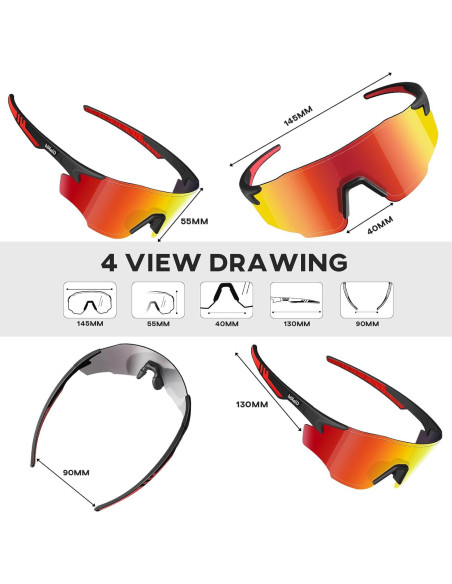 Gafas de sol deportivas GlaRid UV400 para ciclismo y más