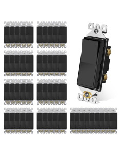 Interruptor de Luz AIDA Polo Único 15A Negro Brillante