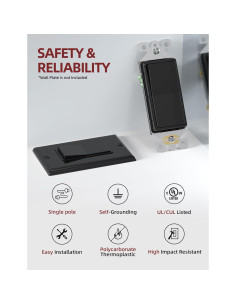 Interruptor de Luz AIDA Polo Único 15A Negro Brillante 2