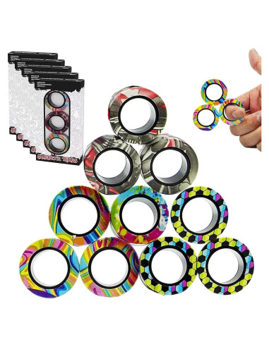 Juego de Anillos Magnéticos Antiestrés RURING 12 Piezas