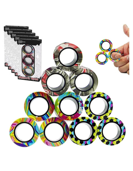 Juego de Anillos Magnéticos Antiestrés RURING 12 Piezas