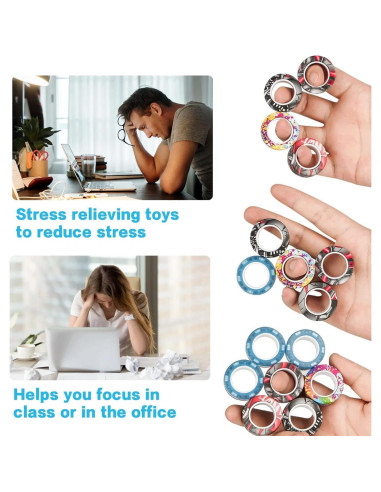 Juego de Anillos Magnéticos Antiestrés RURING 12 Piezas