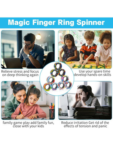 Juego de Anillos Magnéticos Antiestrés RURING 12 Piezas