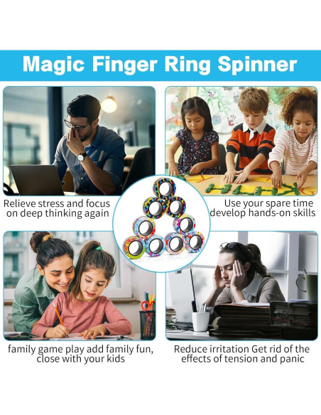 Juego de Anillos Magnéticos Antiestrés RURING 12 Piezas