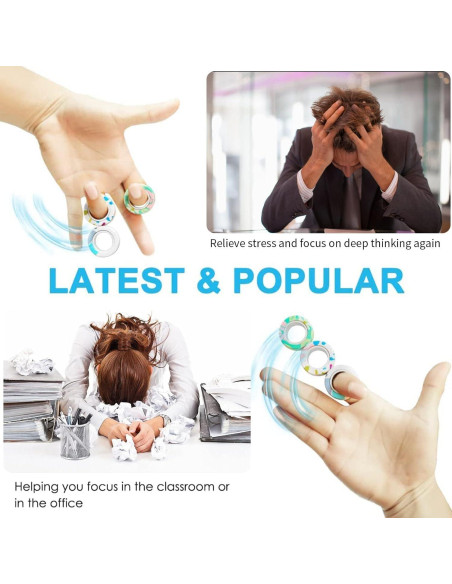 Juego de Anillos Magnéticos Antiestrés RURING 12 Piezas