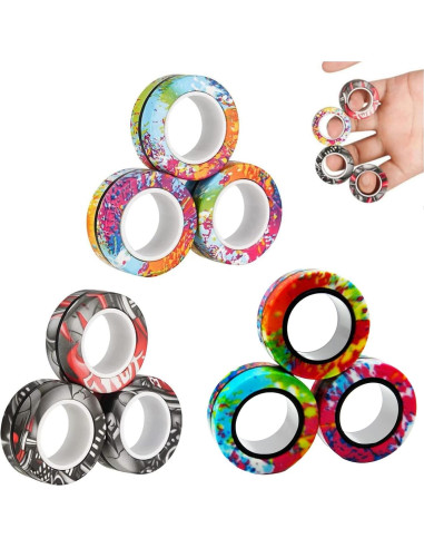 Juego de Anillos Magnéticos Antiestrés RURING 12 Piezas