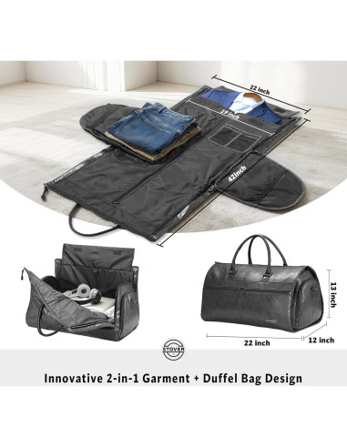 Bolsa de Viaje Duffle STOVER 2-en-1 Grande 57L Negro