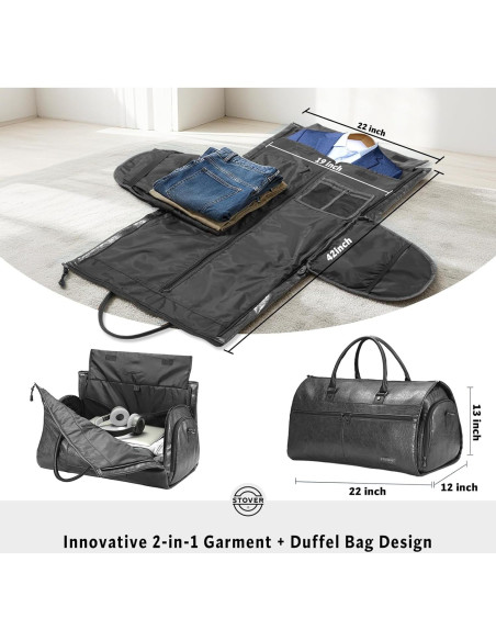 Bolsa de Viaje Duffle STOVER 2-en-1 Grande 57L Negro