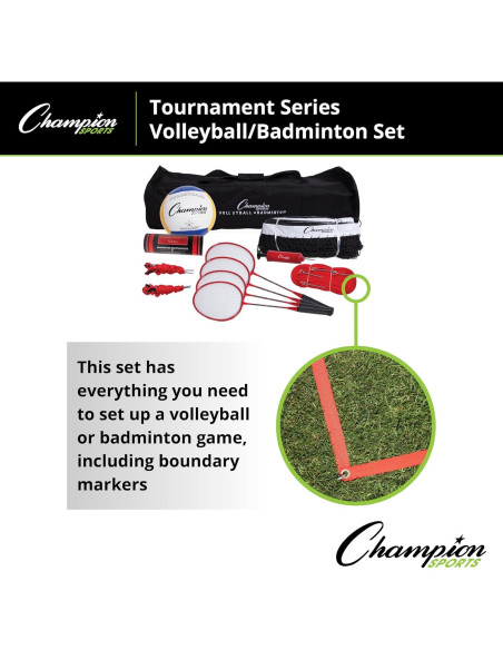 Conjunto de Bádminton al Aire Libre Champion Sports - 4 Raquetas