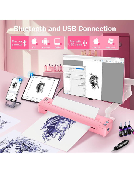 Impresora de Plantillas de Tatuaje TATOPRT P19 Inalámbrica