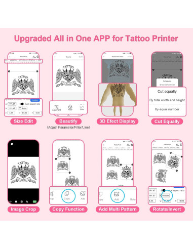 Impresora de Plantillas de Tatuaje TATOPRT P19 Inalámbrica