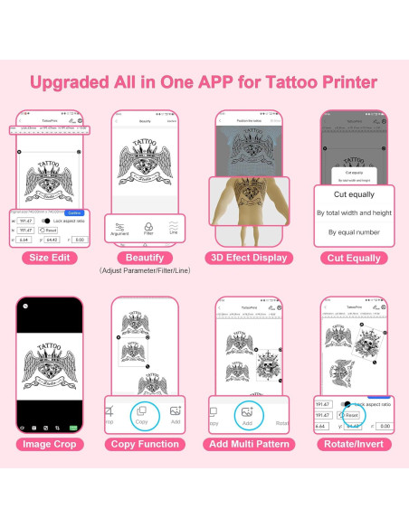 Impresora de Plantillas de Tatuaje TATOPRT P19 Inalámbrica